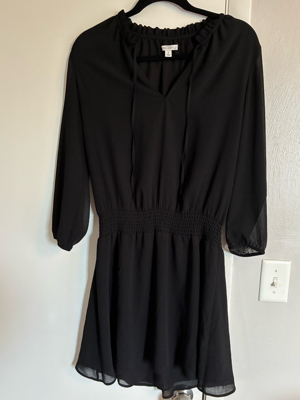 J Crew Black Dress Witchy Goth Lightweight Breathable Minimalist